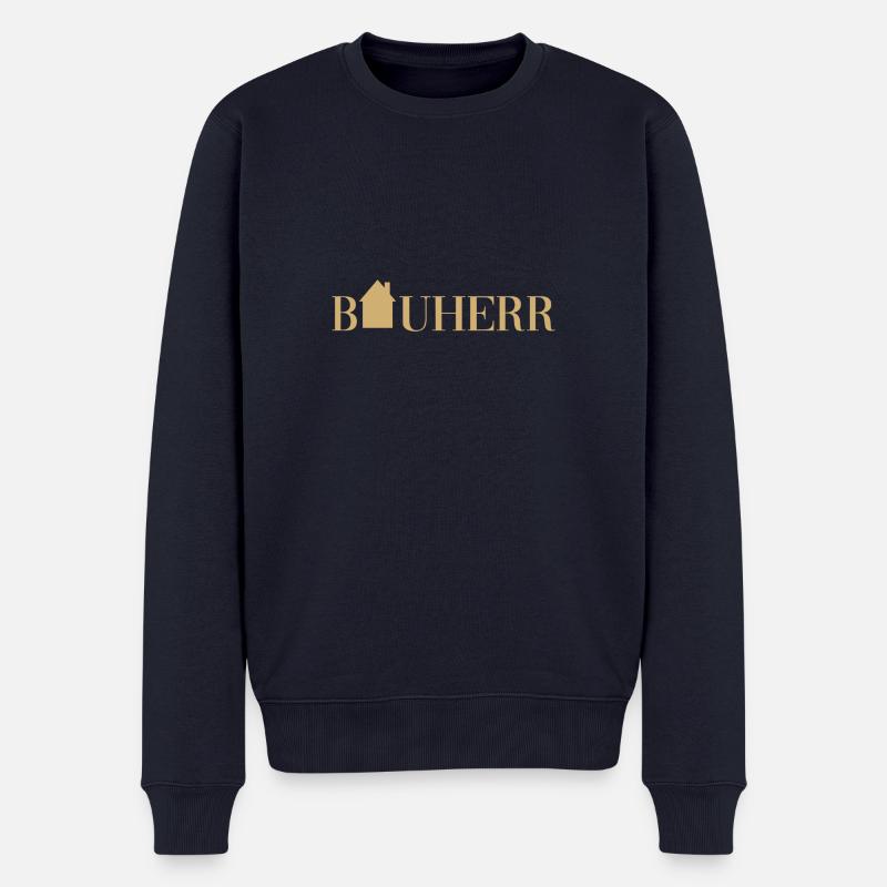 Bauherr - Männer Premium Bio Pullover - Navy
