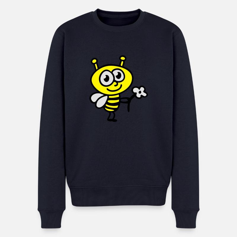 Biene + Blume - Männer Premium Bio Pullover - Navy