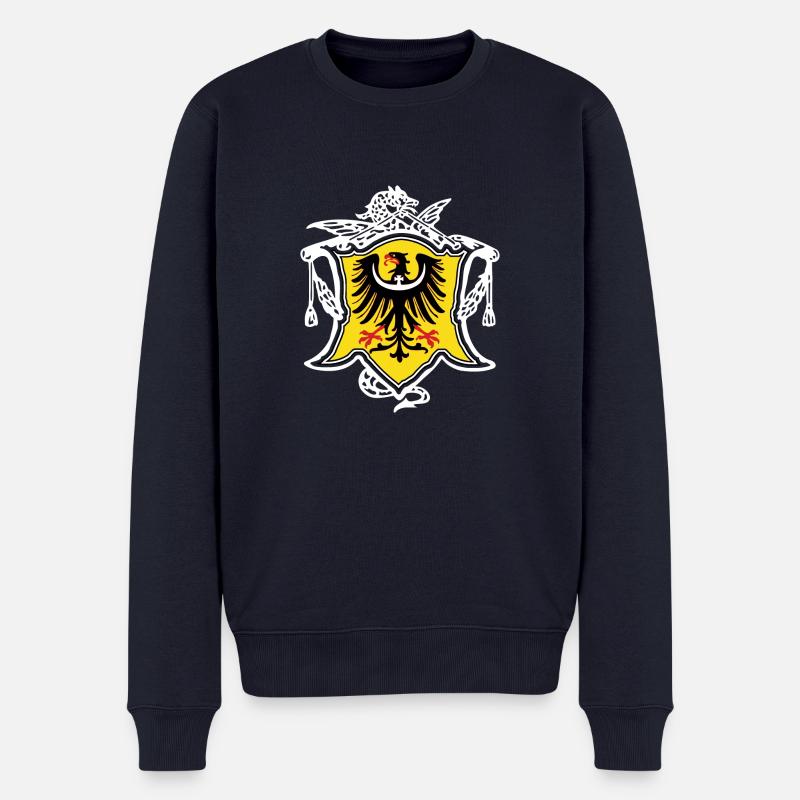 Crest Schlesien White - Männer Premium Bio Pullover - Navy