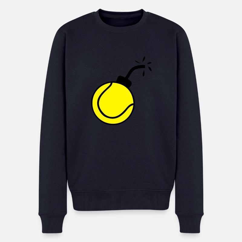 Bombe Ball tennis1 - Männer Premium Bio Pullover - Navy