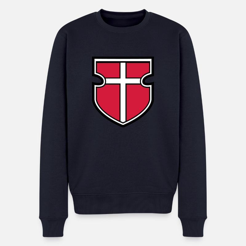 blason bouclier chevalier croisade croisade croix aller - Pull Premium bio Homme - bleu marine