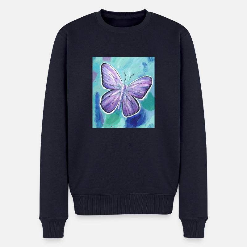 Schmetterling - Männer Premium Bio Pullover - Navy