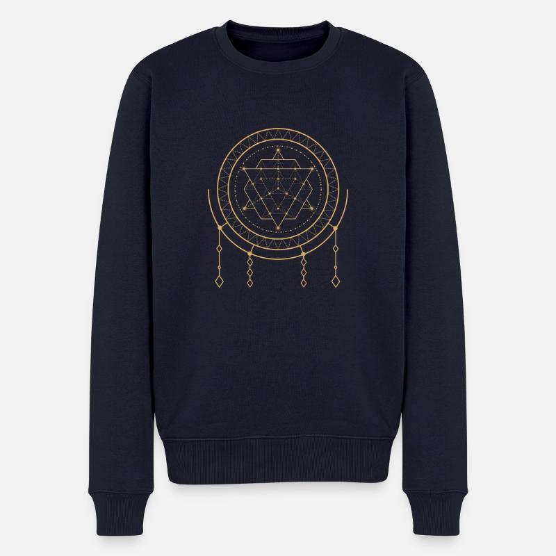 Sacred Geometry - Männer Premium Bio Pullover - Navy