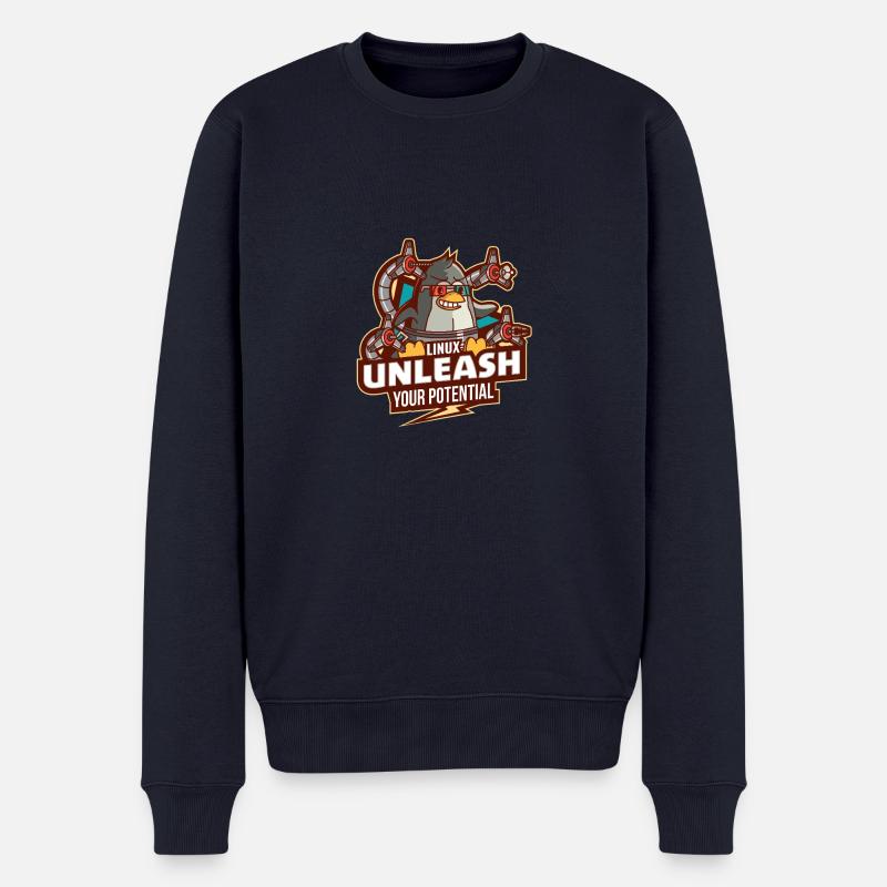 Linux unleash your potential - Men's Premium Organic Jumper - navy