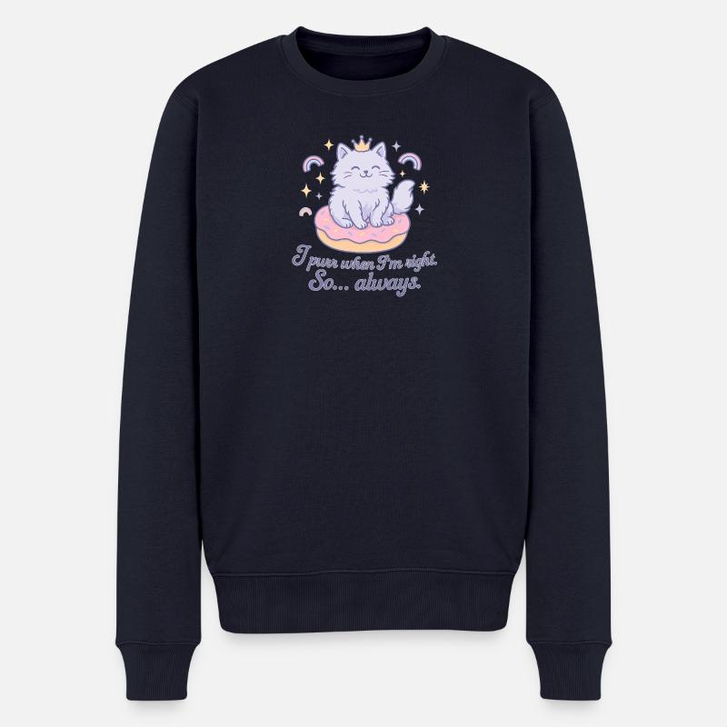 Schnurrende Katzenqueen - I purr when I'm right - Männer Premium Bio Pullover - Navy