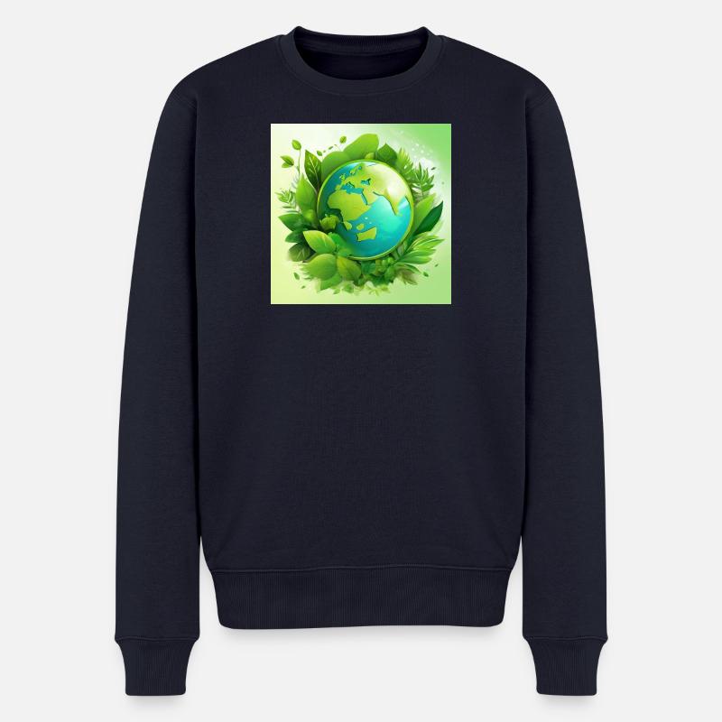 Grüner Planet - Männer Premium Bio Pullover - Navy