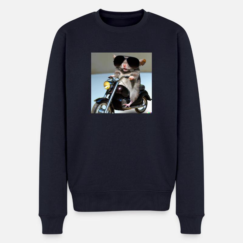 Badass Mouse - Männer Premium Bio Pullover - Navy