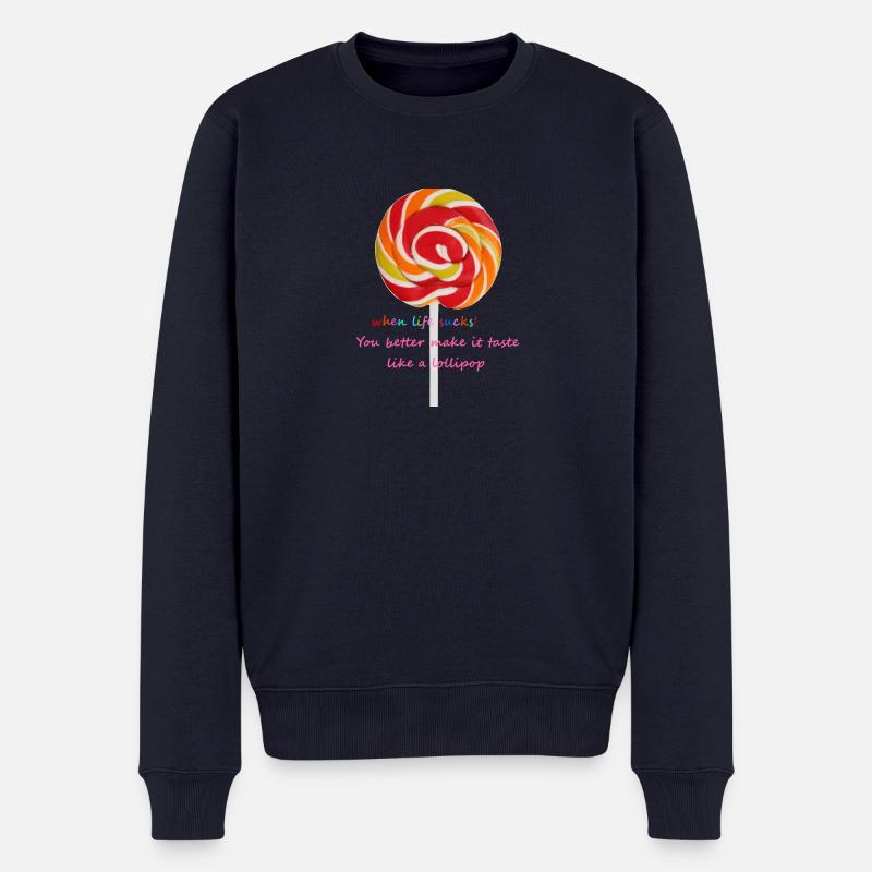 Wenn das Leben ist! Lutscher - Männer Premium Bio Pullover - Navy
