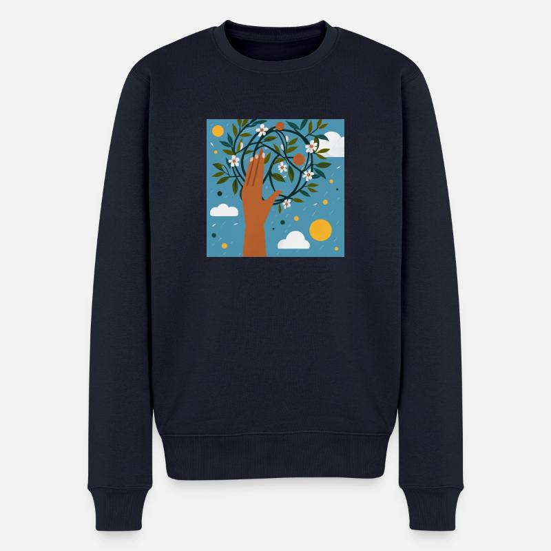 Nachhaltige Welt - Männer Premium Bio Pullover - Navy