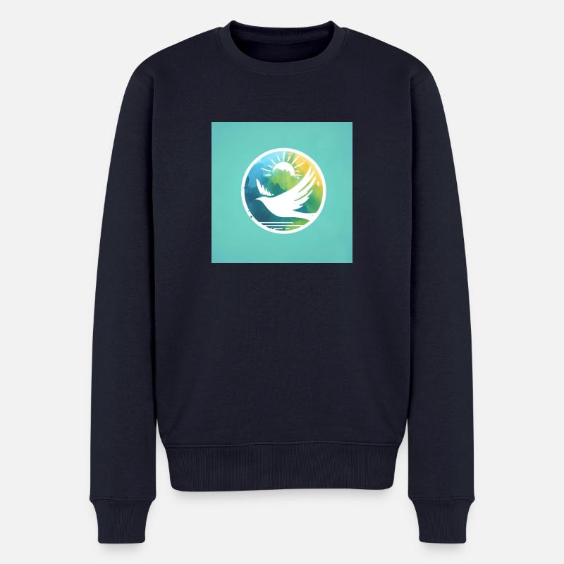 Friedens Taube - Männer Premium Bio Pullover - Navy