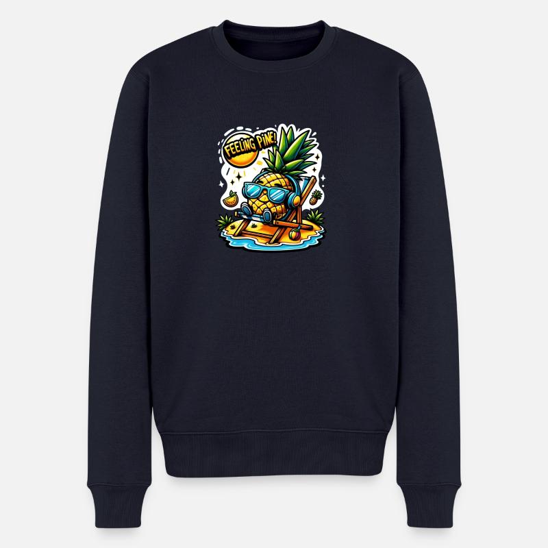 Feeling Pine - Männer Premium Bio Pullover - Navy