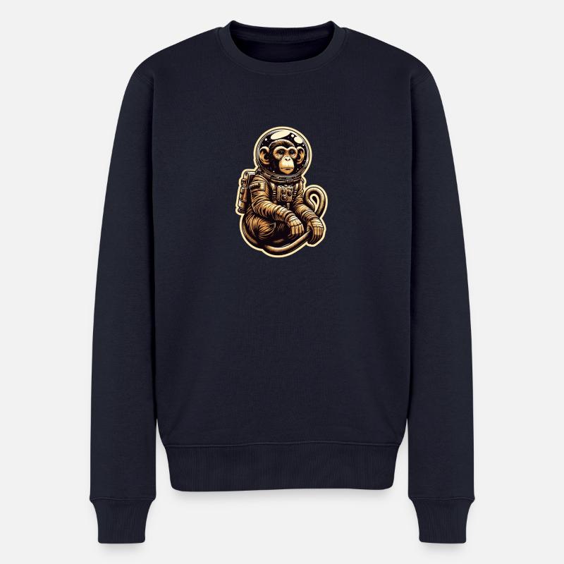 SpacemonkeyX - Männer Premium Bio Pullover - Navy