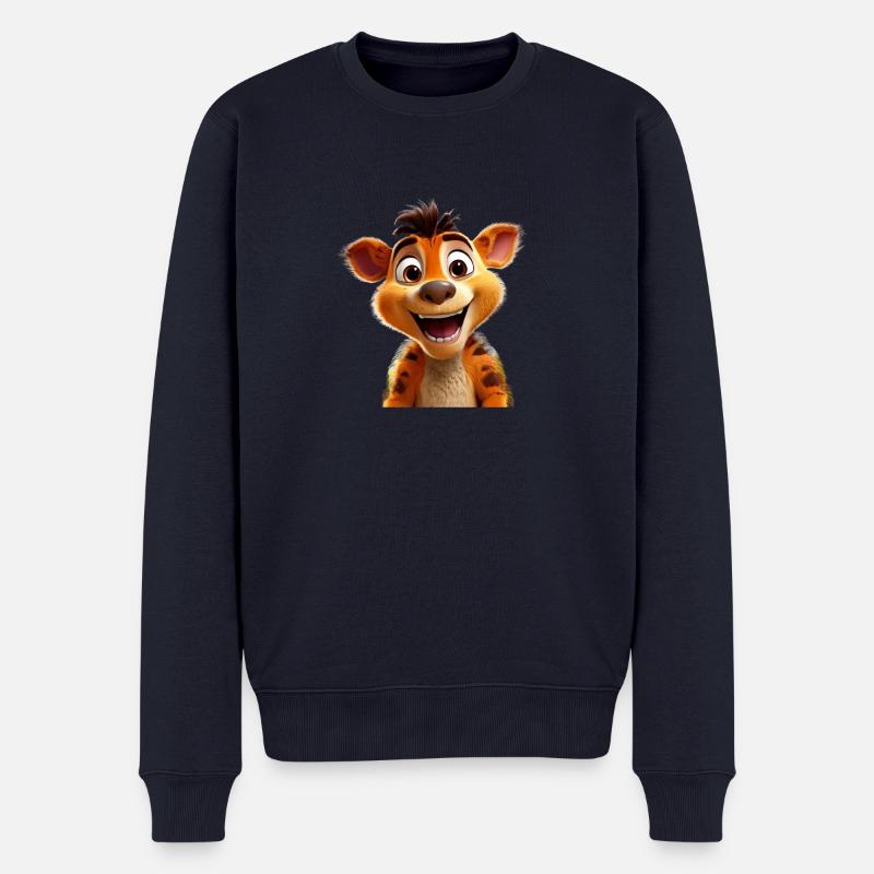 Fröhlicher Begleiter mit strahlenden Augen - Männer Premium Bio Pullover - Navy