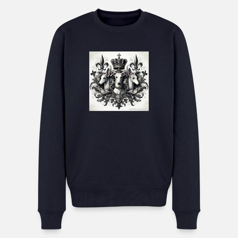 Greyhound Wappen - Ehre - Liebe - Respect - Männer Premium Bio Pullover - Navy