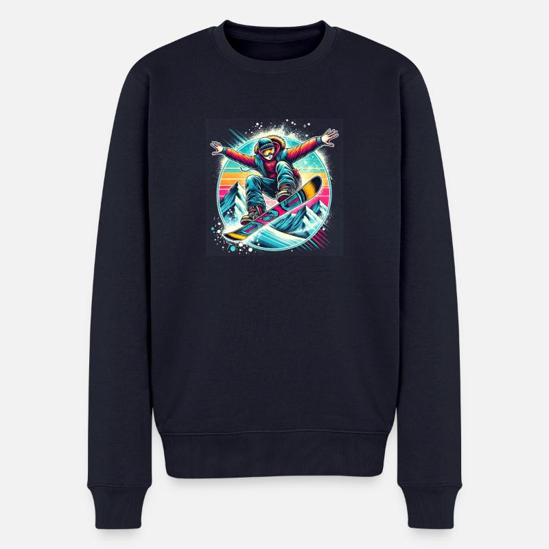Snowboard Jump - Männer Premium Bio Pullover - Navy