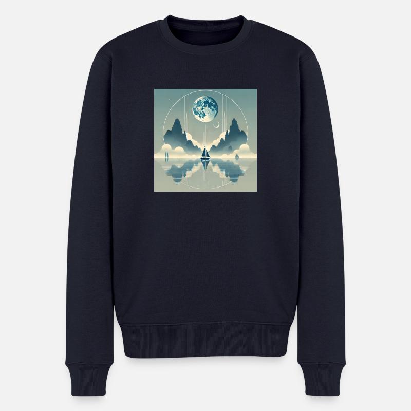 my world - Männer Premium Bio Pullover - Navy