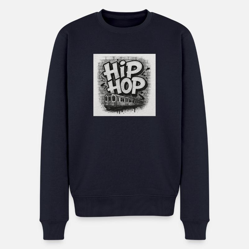 HipHopTrainBlack&White - Männer Premium Bio Pullover - Navy