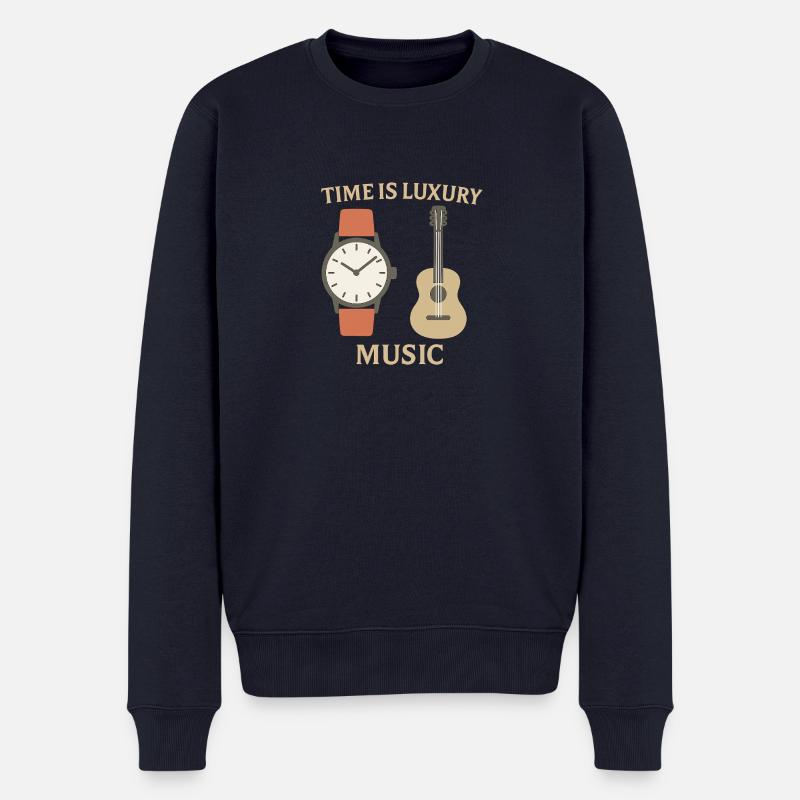 Time is Luxury - Music - Männer Premium Bio Pullover - Navy