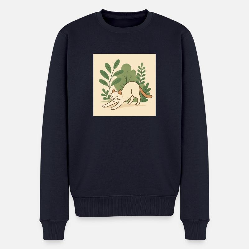 Katze - Männer Premium Bio Pullover - Navy