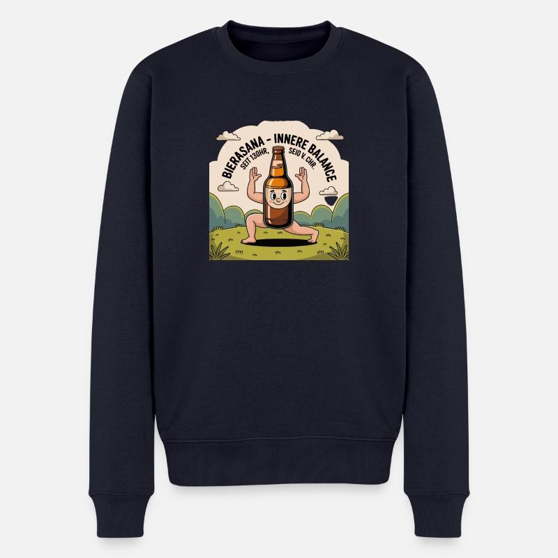Bierasana - innere Balance - Männer Premium Bio Pullover - Navy