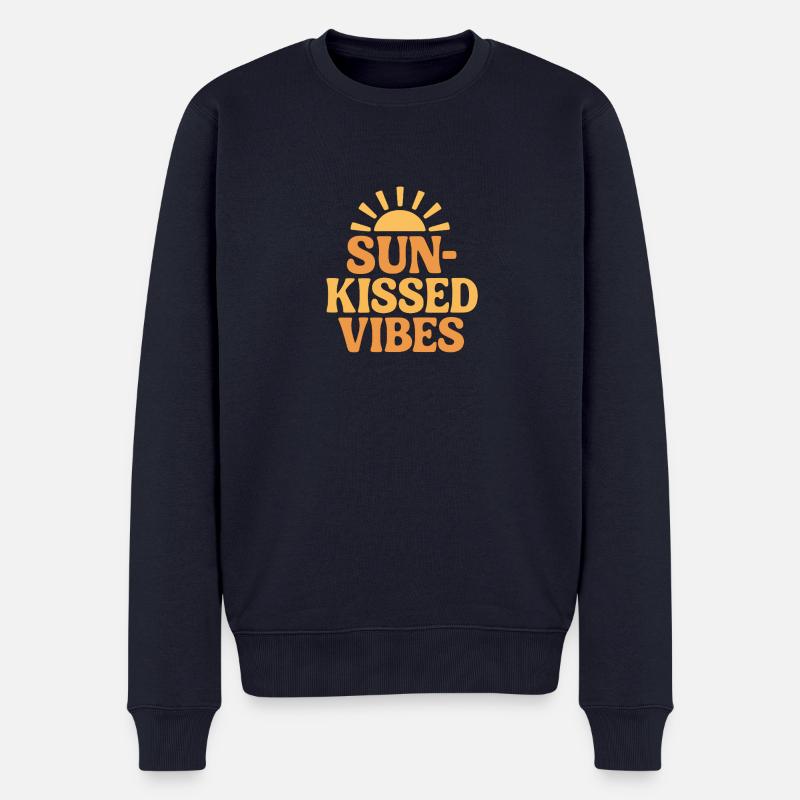 Sun‑Kissed Vibes - Männer Premium Bio Pullover - Navy