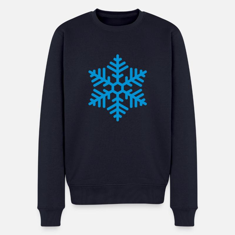 Schneeflocke - Männer Premium Bio Pullover - Navy
