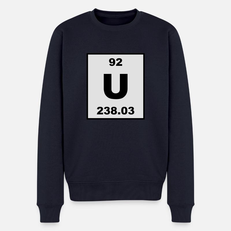 Element 92 - u (uranium) - Short (white) - Männer Premium Bio Pullover - Navy