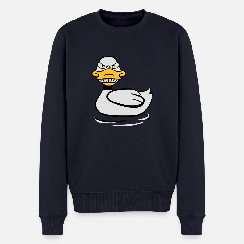 Ente böse fies - Männer Premium Bio Pullover - Navy