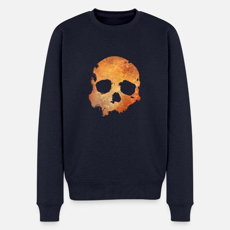 Schädel - Männer Premium Bio Pullover - Navy