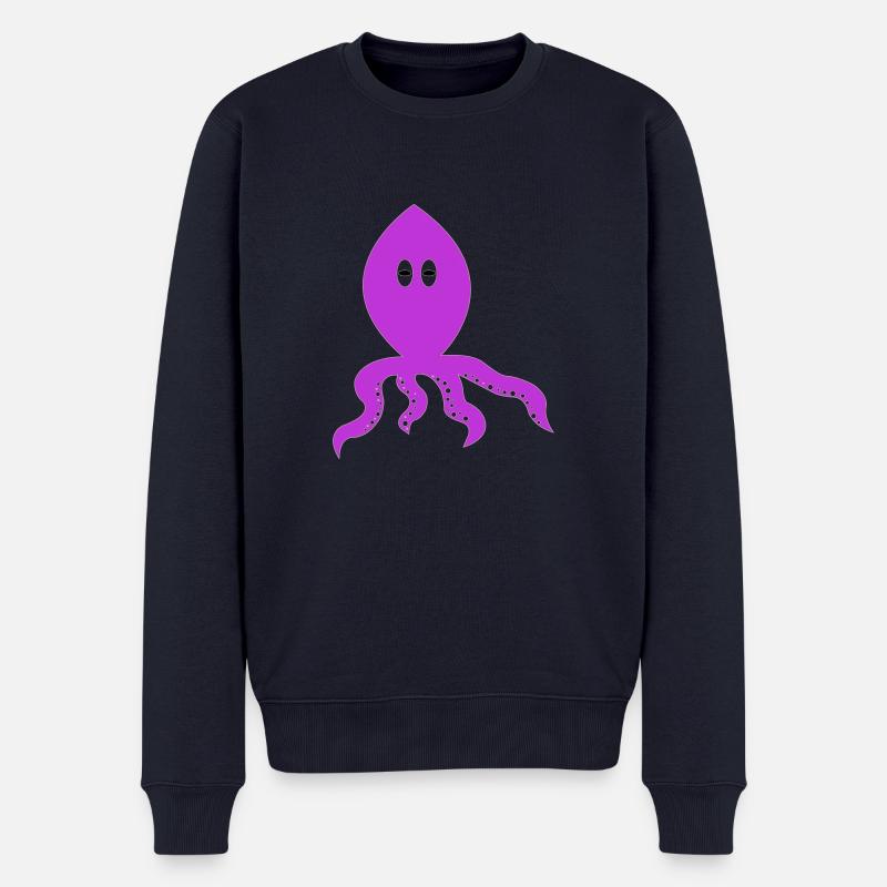 Denkender Tintenfisch - Männer Premium Bio Pullover - Navy