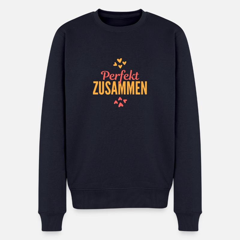 perfekt zusammen - Männer Premium Bio Pullover - Navy