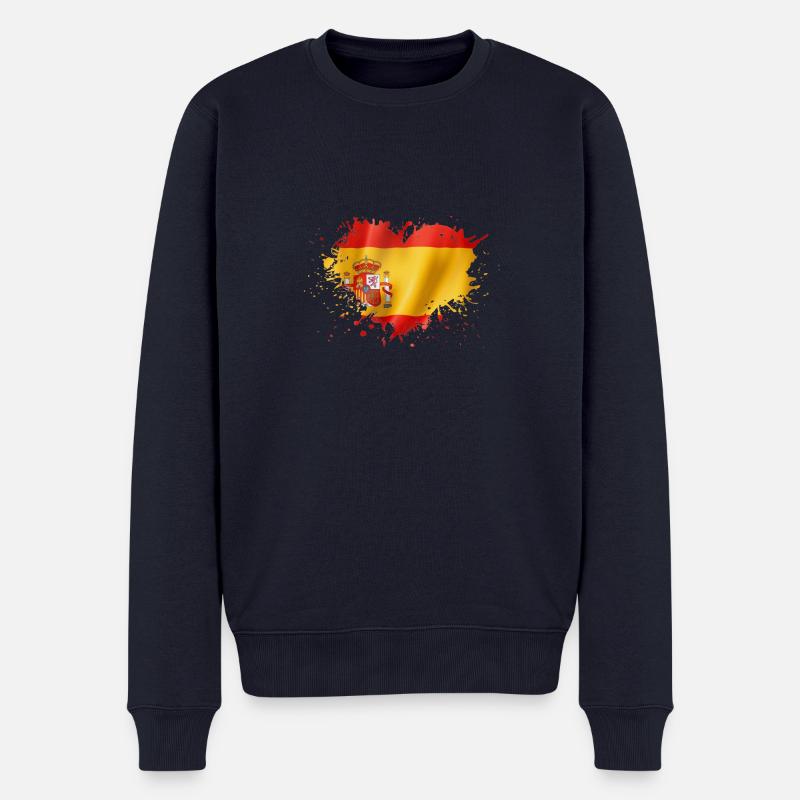coeur espagne drapeau - Pull Premium bio Homme - bleu marine