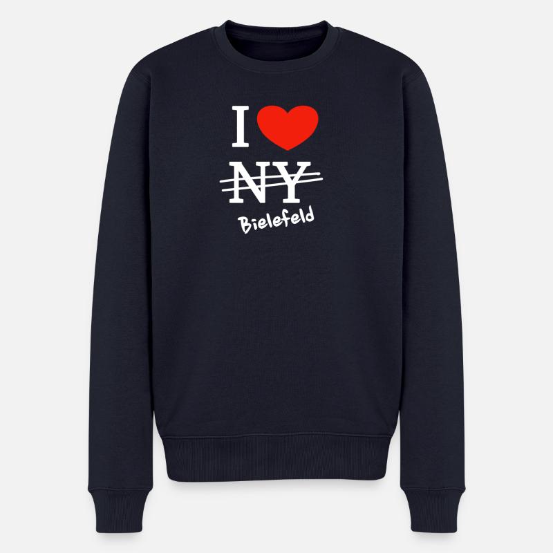 Ich liebe Bielefeld - I love Bielefeld - Männer Premium Bio Pullover - Navy