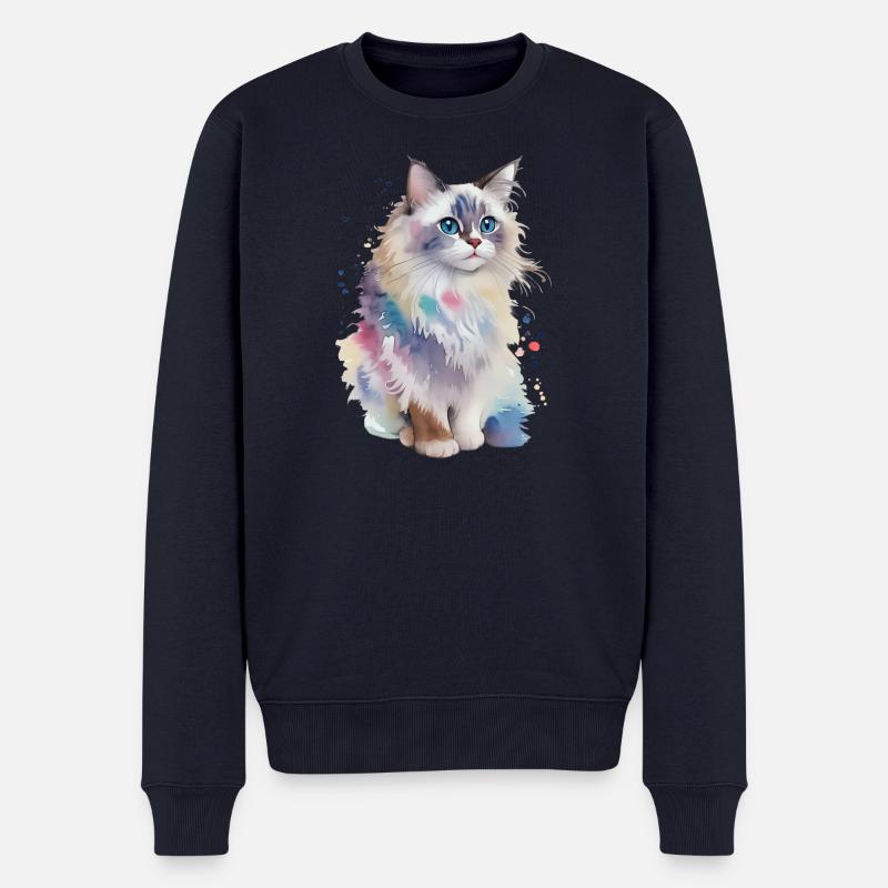 Ragdoll - Männer Premium Bio Pullover - Navy