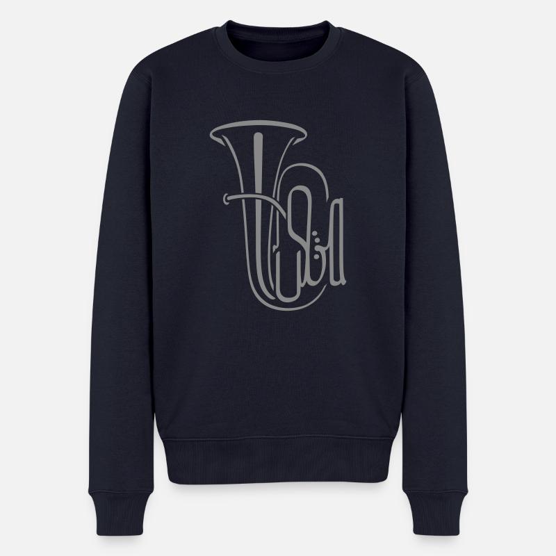 Tuba, Instrument - Männer Premium Bio Pullover - Navy