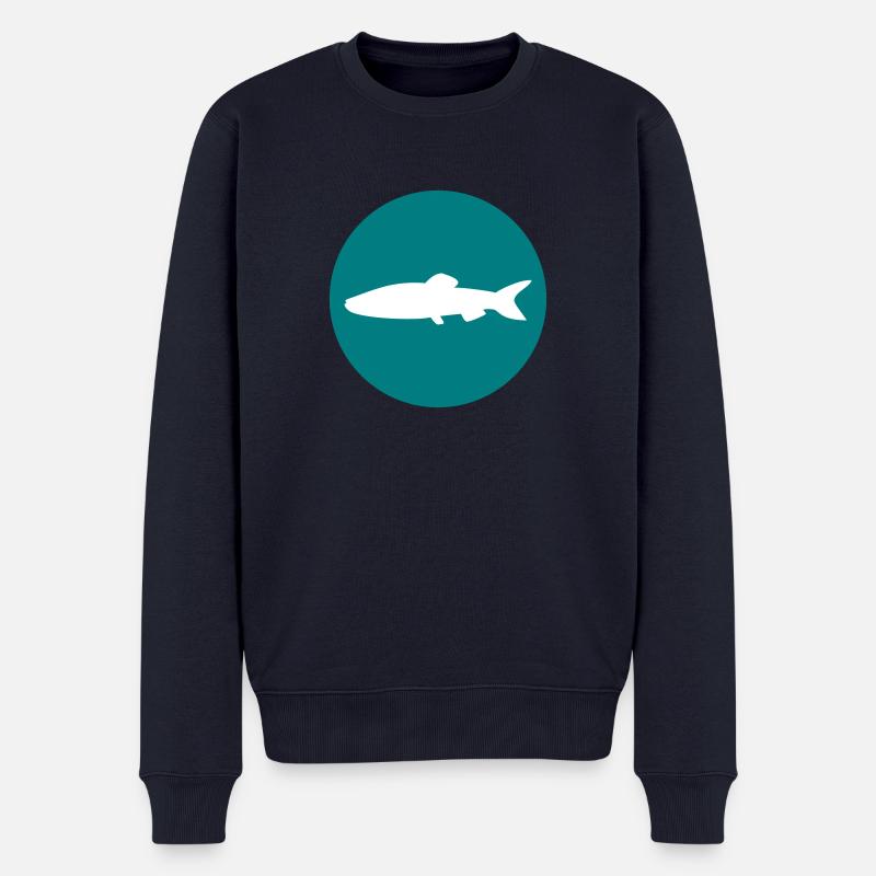 Fisch - Männer Premium Bio Pullover - Navy
