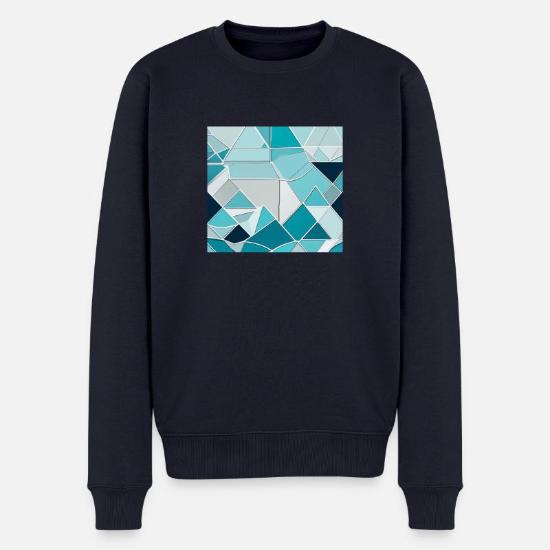 Geometrische Eiskristalle - Männer Premium Bio Pullover - Navy
