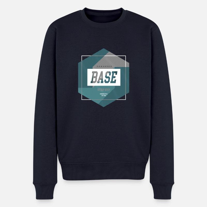 Stripe Hype - Männer Premium Bio Pullover - Navy