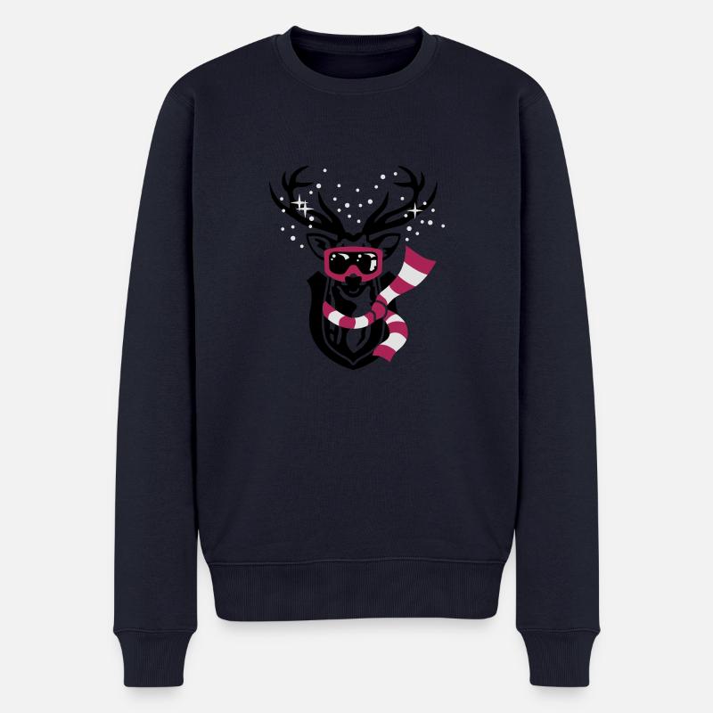 Skihirsch - Männer Premium Bio Pullover - Navy