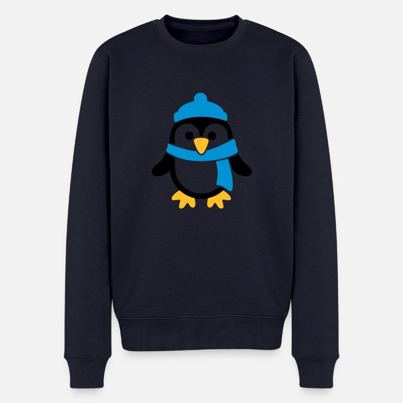 Pinguin - Männer Premium Bio Pullover - Navy