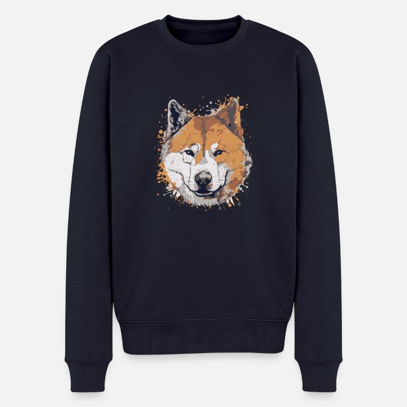 Akita - Männer Premium Bio Pullover - Navy