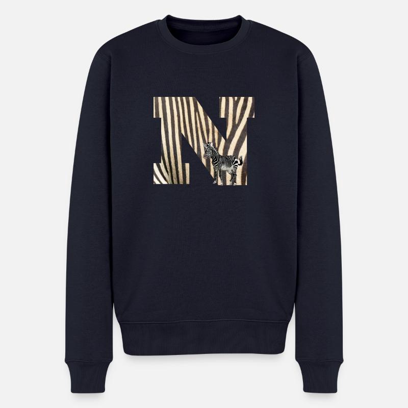 zebra n - Männer Premium Bio Pullover - Navy