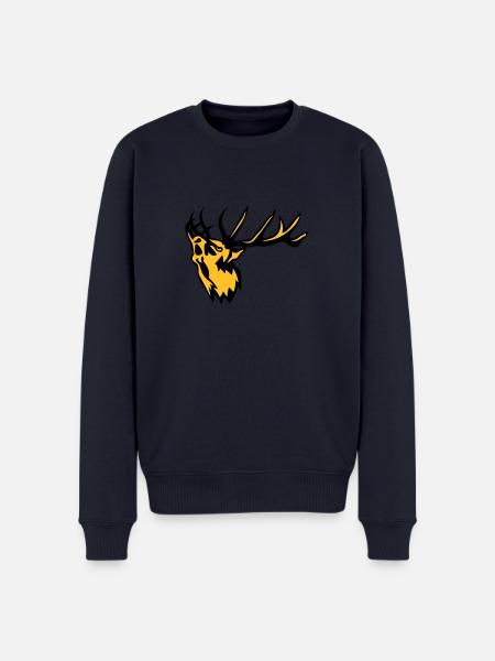 Tierhirschbrunft Hirsch 0 - Männer Premium Bio Pullover - Navy