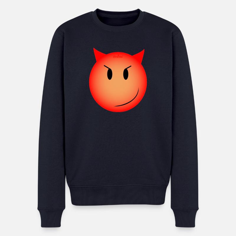 böser smiley - Männer Premium Bio Pullover - Navy