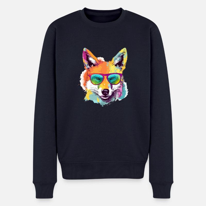 Kar der Kojote - Männer Premium Bio Pullover - Navy