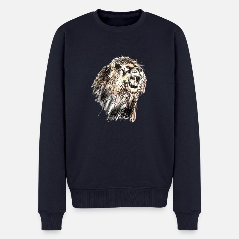 löwe - Männer Premium Bio Pullover - Navy