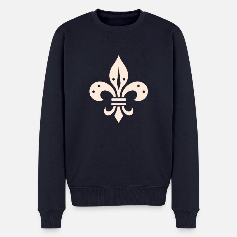 fleur de lis Design - Pull Premium bio Homme - bleu marine