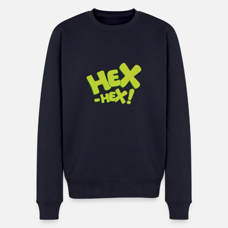 Bibi Blocksberg Hex-hex! Typo grün - Männer Premium Bio Pullover - Navy