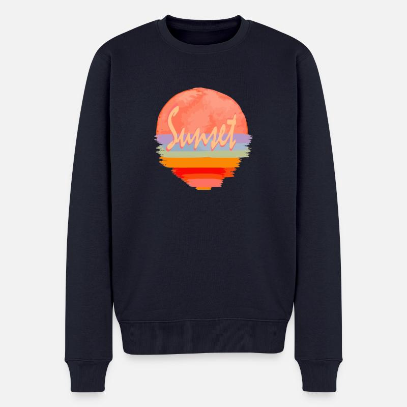 Coucher de soleil - Pull Premium bio Homme - bleu marine
