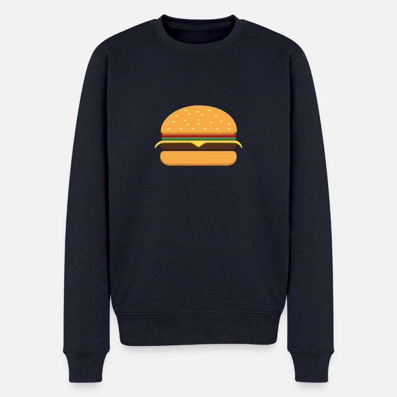 Cheeseburger - Pull Premium bio Homme - bleu marine